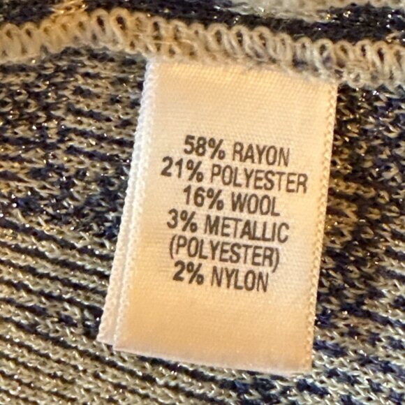 ST. JOHN Blue Floral Knit Metallic Shimmer Ankle Pant Size 16 - Picture 7 of 8